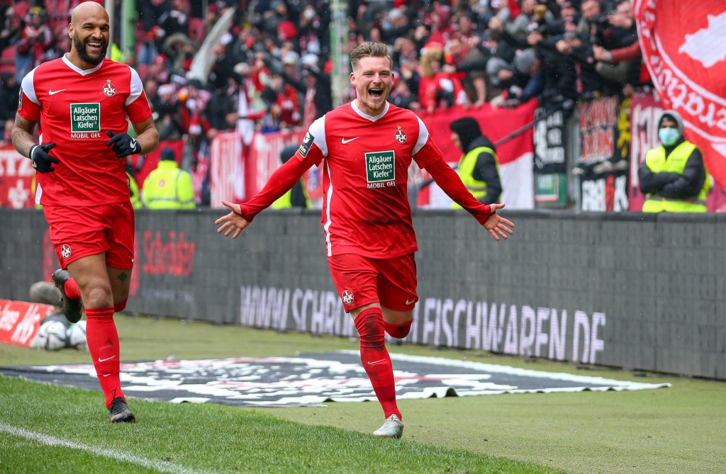 Marlon Ritter bejubelt seinen Treffer zum 3:0 gegen den MSV Duisburg